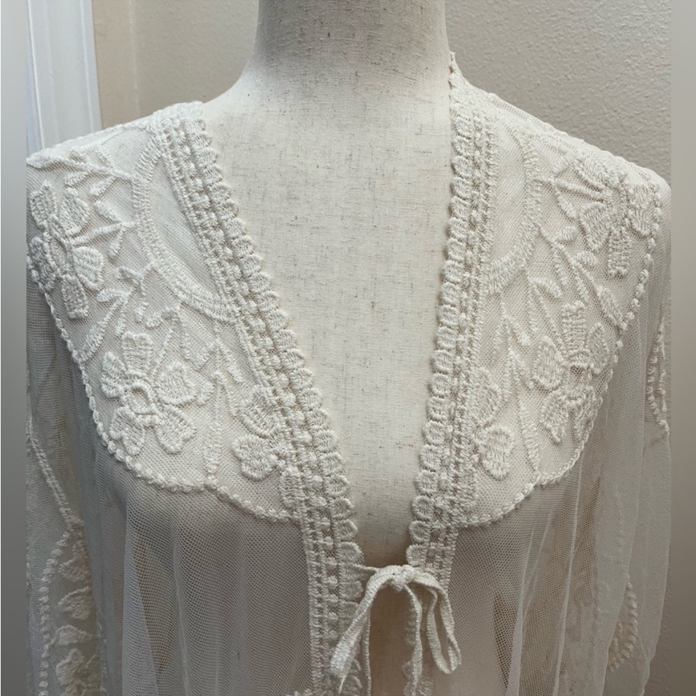 Lace Kimono Beach Cover Up, NWT - Picture 6 of 8